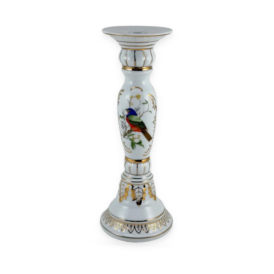 T. Limoges porcelain candlestick with bird motif — Image 1