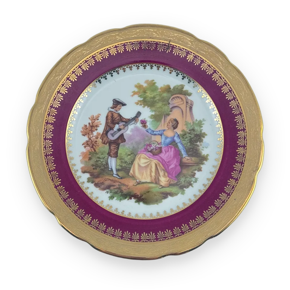 F.M. Limoges Porcelain Decorative Plate — Image 1
