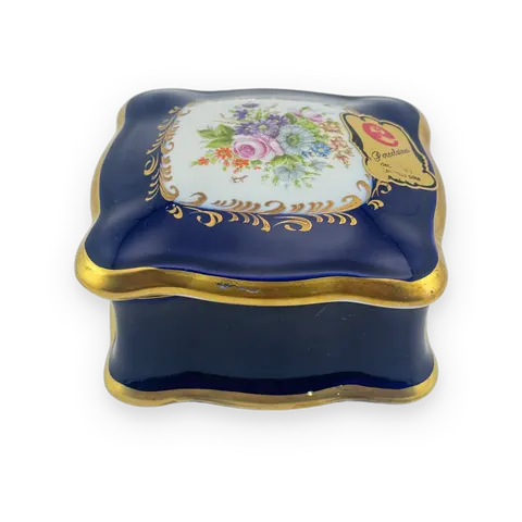 Cobalt Blue Porcelain Trinket Box
