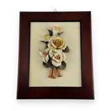 Framed Porcelain Floral Wall Plaque — thumbnail 1