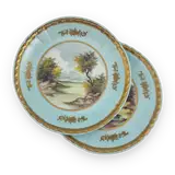 Couleuvre Hand-Painted Porcelain Plates Pair — thumbnail 1