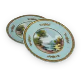 Couleuvre Hand-Painted Porcelain Plates Pair — thumbnail 2