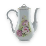 Rose-decorated teapot with a gold-colored trim — thumbnail 1
