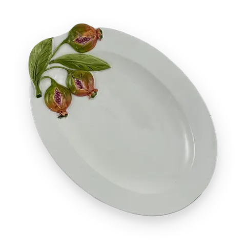Oval platter with pomegranate decoration