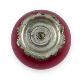 Red glass pedestal bowl — thumbnail 3