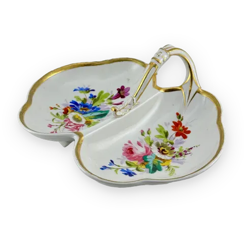 Porcelain Divided Serving Dish with Handle