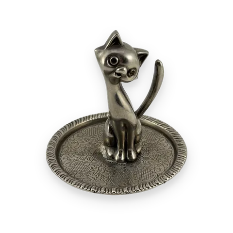 Metal Cat Jewelry Dish