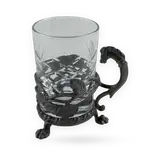 Set of 6 glass cups in metal holders — thumbnail 3