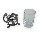 Set of 6 glass cups in metal holders — thumbnail 4