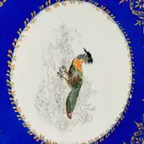 Pair of cobalt porcelain bird plates — thumbnail 7