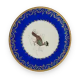 Pair of cobalt porcelain bird plates — thumbnail 2
