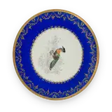 Pair of cobalt porcelain bird plates — thumbnail 5