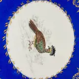 Pair of cobalt porcelain bird plates — thumbnail 4