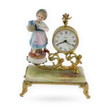 Vintage Ritz Desk Clock with Figurine — thumbnail 1