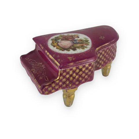 Limoges Porcelain Grand Piano Box