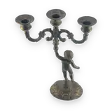 Brass three-arm candlestick with angel — thumbnail 2
