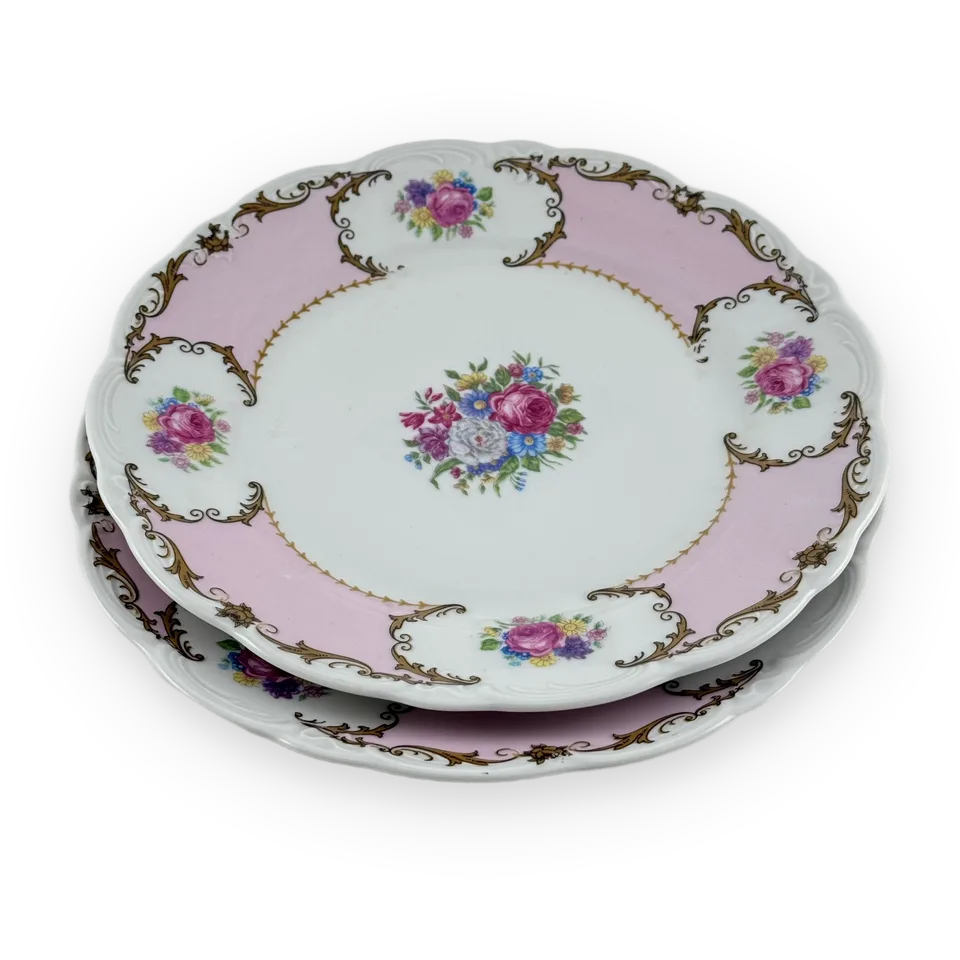 Rose-decorated dessert plates — Image 1