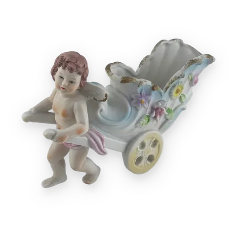 Porcelain Angel Carriage Vase