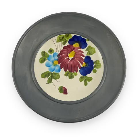 Pewter Framed Decorative Wall Plate