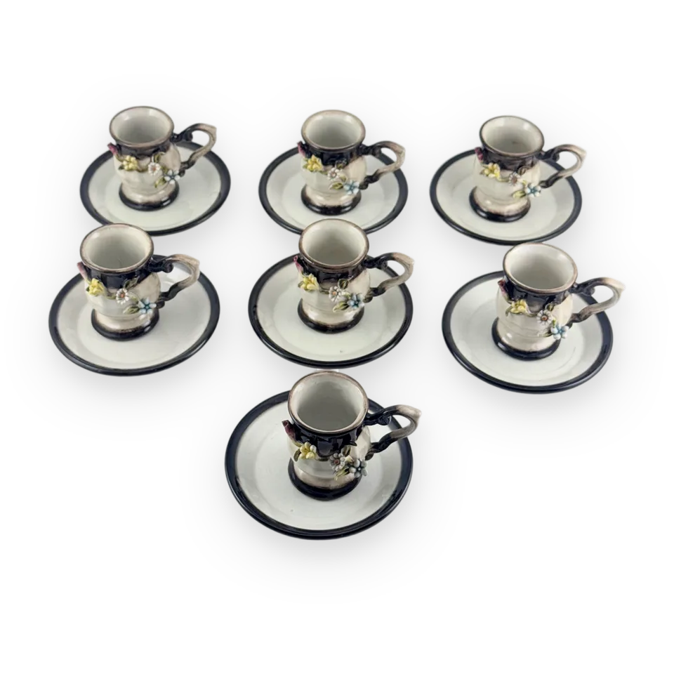 Italian Ceramic Coffee Cup Set — Image 1