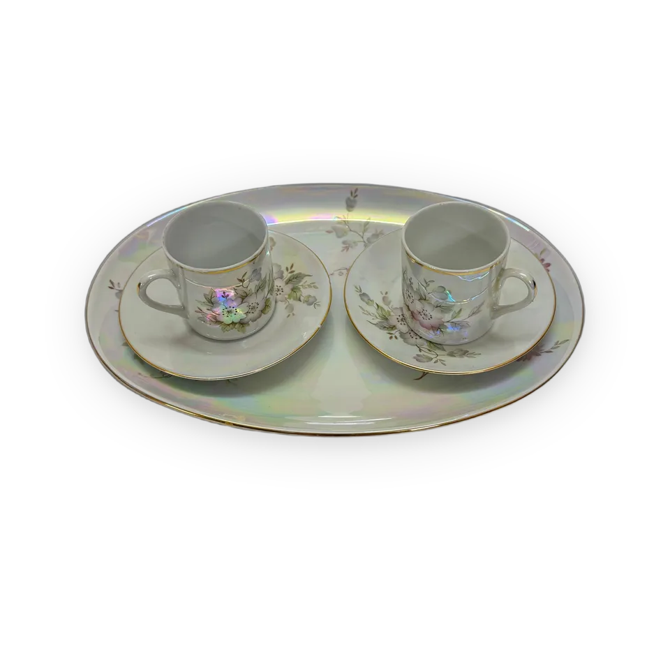 Faience coffee set with floral ornaments — Image 1